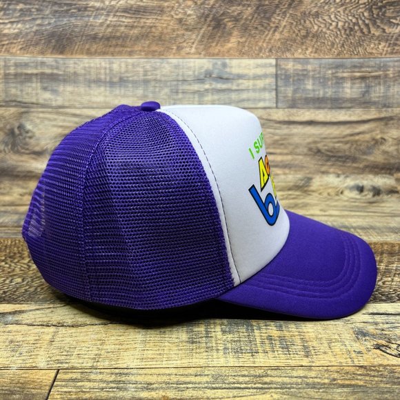 I Survived Action Park Mens Trucker Hat Purple Snapback Vernon NJ Baseball Cap - Picture 4 of 8